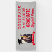 Glückwunsch Graduate Custom Banner Red Gray (Vertikal)