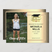 Glückwunsch Graduate Custom Foto Gold Abschluss Ankündigung (Vorne/Hinten)
