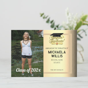 Glückwunsch Graduate Custom Foto Gold Abschluss Ankündigung