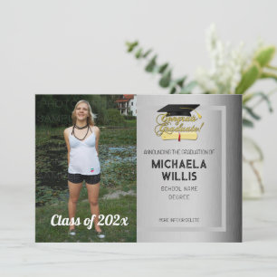 Glückwunsch Graduate Custom Foto Gray Abschluss Ankündigung