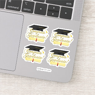 Glückwunsch Graduate Diplom und Abschluss Hut Aufkleber