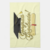 Glückwunsch Graduate Diplom und Abschluss Hut Handtuch (Vertikal)