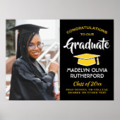 Glückwunsch Graduate Foto Black & Gold Abschluss Poster (Vorne)