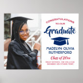 Glückwunsch Graduate Foto Red White Blue Abschluss Poster (Vorne)