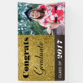 Glückwunsch Graduate Gold Glitzer Banner (Vertikal)