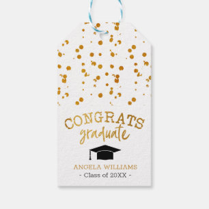 Glückwunsch Graduate Gold und White Abschluss Geschenkanhänger