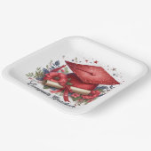 Glückwunsch, Graduate, Graduation Cap and Diploma Pappteller (Gewinkelt)