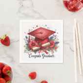 Glückwunsch, Graduate, Graduation Cap and Diploma Serviette (Beispiel)