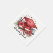 Glückwunsch, Graduate, Graduation Cap and Diploma Serviette (Ecke)