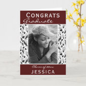 Glückwunsch Graduate Leaf Pattern Foto Abschluss Karte (Gelbe Blume)