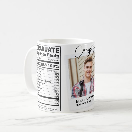 Glückwunsch Graduate Moderner Funny Abschluss Kaffeetasse (Vorderseite Links)