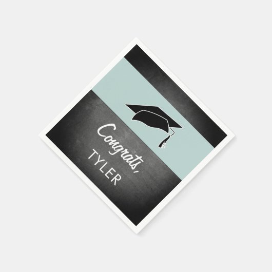 Glückwunsch Graduate Name Chalkboard Graduation Pa Serviette (Ecke)