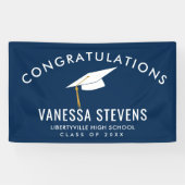 Glückwunsch Graduate Navy Banner (Horizontal)