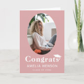 Glückwunsch Graduate Pink Foto Abschluss Card Karte (Vorderseite)