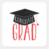 Glückwunsch Graduate Quadratischer Aufkleber (Vorderseite)