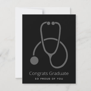 Glückwunsch Graduate Stylish Gray Stethoscope Simp Feiertagskarte