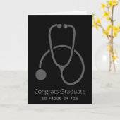 Glückwunsch Graduate Stylish Gray Stethoscope Simp Karte (Gelbe Blume)