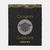 Glückwunsch Graduate w/Imitate Gold Glitzer & Grad Fleecedecke (Vorderseite)