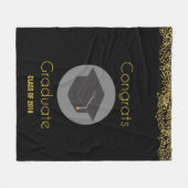 Glückwunsch Graduate w/Imitate Gold Glitzer & Grad Fleecedecke (Vorderseite (Horizontal))