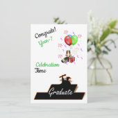 Glückwunsch Graduate, Wine and Balloon Gruß (Stehend Vorderseite)