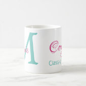 Glückwunsch Graduieren Name monogramm grün pink bl Kaffeetasse (Mittel)