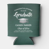 Glückwunsch Graduierungspartei gebürstet dunkelgrü Dosenkühler (Vorderseite)