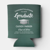 Glückwunsch Graduierungspartei gebürstet dunkelgrü Dosenkühler (Rückseite)
