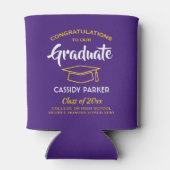 Glückwunsch Graduierungspartei Lila Gelb Dosenkühler (Rückseite)