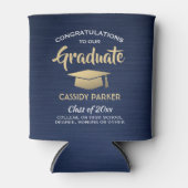 Glückwunsch Graduierungsparty brushed Navy Gold Wh Dosenkühler (Vorderseite)