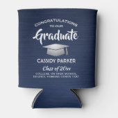 Glückwunsch Graduierungsparty gebürstet Navy Blau Dosenkühler (Vorderseite)