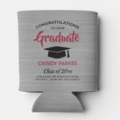 Glückwunsch Graduierungsparty mit grauem Rot und S Dosenkühler (Rückseite)