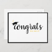 Glückwunsch-Graduierungspauschale Postkarte (Vorne/Hinten)