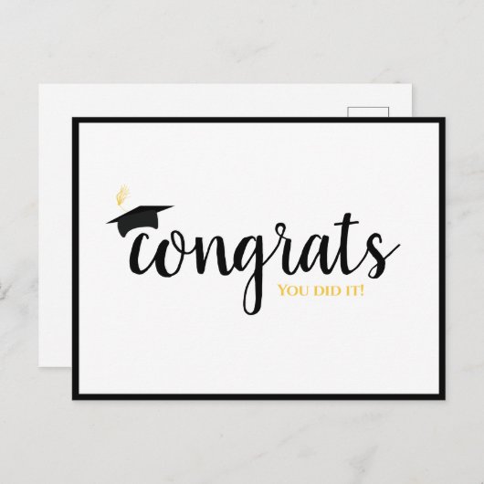 Glückwunsch-Graduierungspauschale Postkarte (Vorne/Hinten)