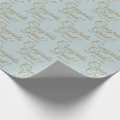 Glückwunsch Graduy Blue benutzerdefinierte Skriptk Geschenkpapier (Ecke)