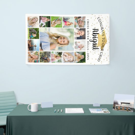 Glückwunsch Grand Black Gold 15 Foto Collage Scrip Banner (Messeveranstaltung)