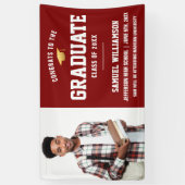 Glückwunsch Grand Foto Red Gold Graduation Party Banner (Vertikal)