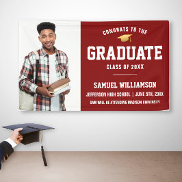 Glückwunsch Grand Foto Red Gold Graduation Party Banner