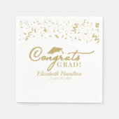 Glückwunsch Grand Gold Script Graduation Party Nap Serviette (Vorderseite)