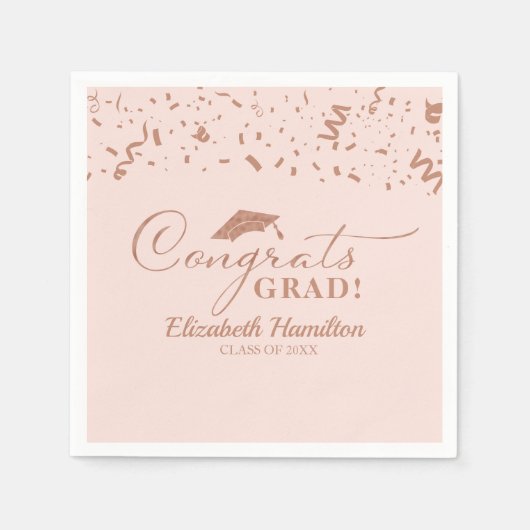 Glückwunsch Grand Gold Script Graduation Party Nap Serviette (Vorderseite)