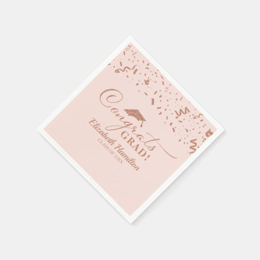 Glückwunsch Grand Gold Script Graduation Party Nap Serviette (Ecke)