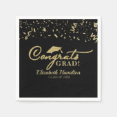 Glückwunsch Grand Gold Script Graduation Party Serviette (Vorderseite)