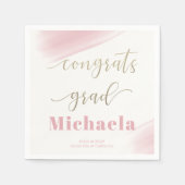 Glückwunsch Grand Pink Gold Graduation Party Serviette (Vorderseite)