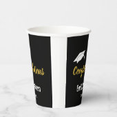 Glückwunsch Grand Schwarz-weiß Gold Abschluss Pappbecher (Rechts)