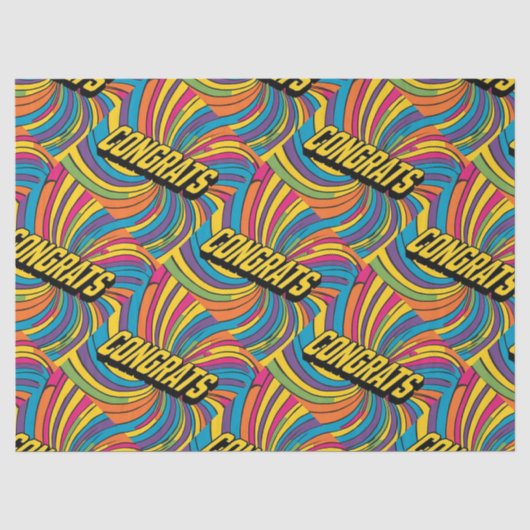 "Glückwunsch" Groovy Wrapping Paper Seidenpapier (Vorderseite)