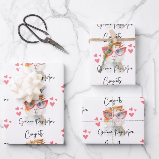 Glückwunsch Guinea Mama Wrapping Paper Sheets Geschenkpapier Set (Vorderseite)