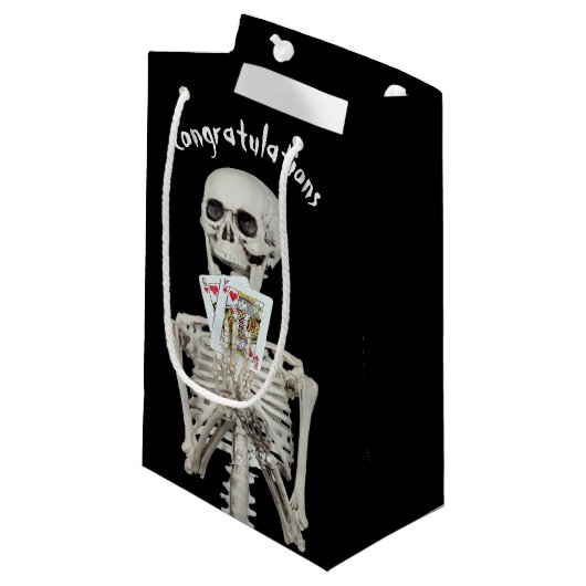 Glückwunsch Halloween Wedding Skeleton Kleine Geschenktüte (Vorderseite Schrägansicht)