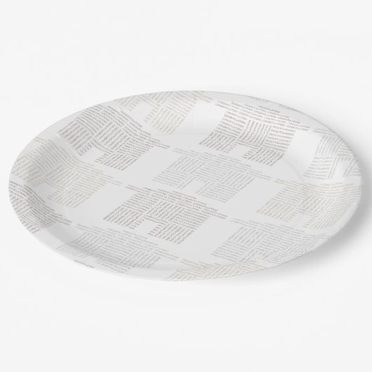 Glückwunsch-Haus-Platte Pappteller (Schrägansicht)