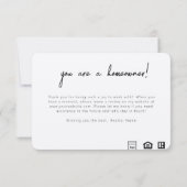 Glückwunsch Hauseigentümerpost Schließkarte Einladung (Rückseite)