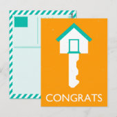 Glückwunsch Hausschlüssel Postkarte (Vorne/Hinten)