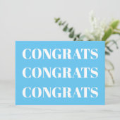 Glückwunsch Himmelblau weiße minimalistische moder (Stehend Vorderseite)